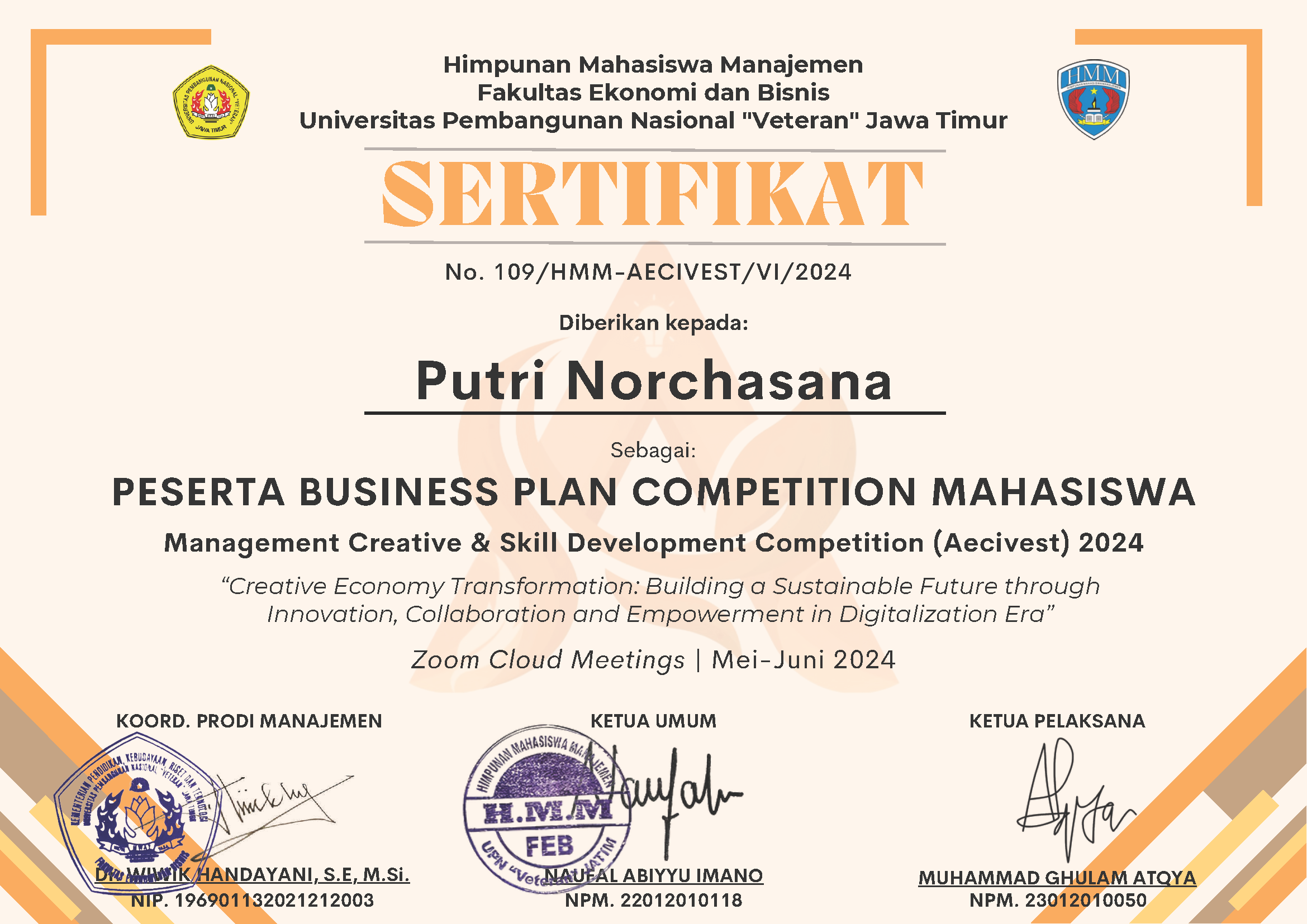 Putri Norchasana BP UPN